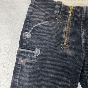 FHB German Workwear Corduroy Double Zip Carpenter Pants Black Mens 32x30